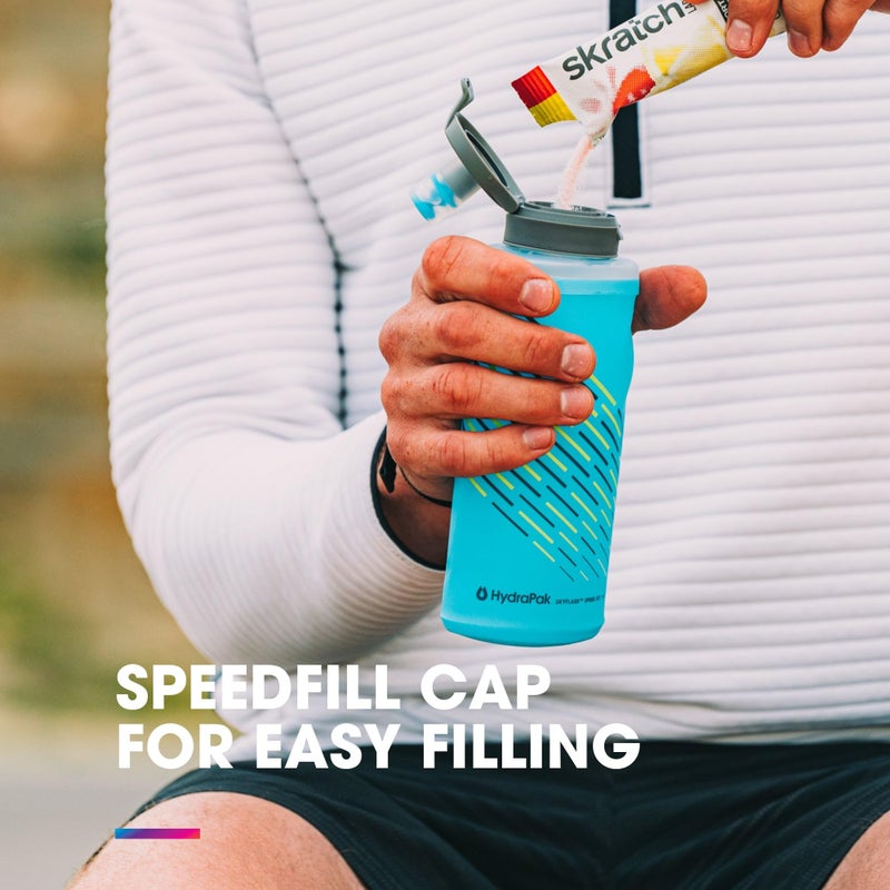 هيدراباك HydraPak SkyFlask Speed ​​- زجاجة مياه جارية محمولة قابلة للطي (350 مل، 500 مل، 500 مل معزولة) - حزام قابل للتعديل، خفيف الوزن، غطاء مقاوم للانسكاب - Image 4